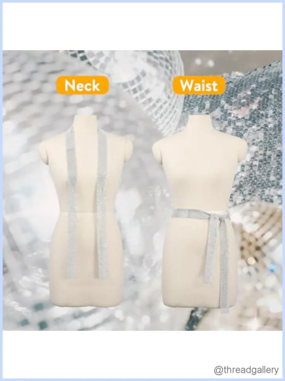 Sequin Neck Tie Scarf Metallic Neckerchief for Evening Party Dresses